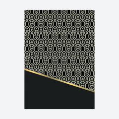 Luxury cover page with pattern design for flyer, magazines, , book cover, banners. Hipster Decorative retro greeting card or invitation design.