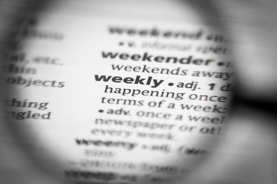 Word or phrase weekly in a dictionary.