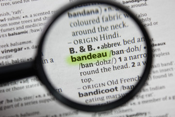 The word or phrase bandeau in a dictionary.