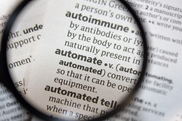 The word of phrase - automate - in a dictionary.