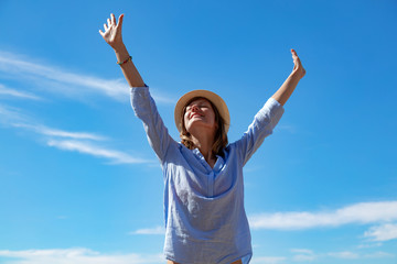 Woman enjoying nice tropical summertime days.