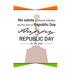 26 January Indian Republic Day Background with Indian National Flag Vector Illustration background for Happy Republic Day celebration.