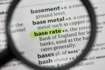 The word or phrase base rate in a dictionary.