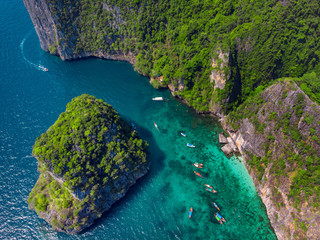Great aerial view of Phi Phi islands. Thailand.