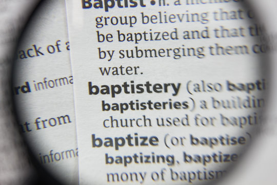 The word or phrase baptistery in a dictionary.