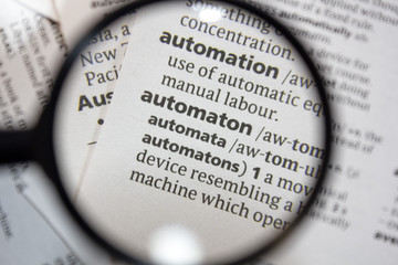 The word of phrase - automaton - in a dictionary.