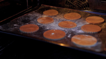 Biscuits or gingerbread are baked in the oven.