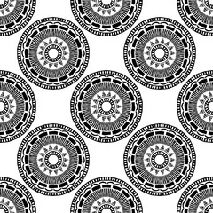 Black and white design. Ethnic boho ornament. Seamless pattern. Tribal motif. Vector illustration for web design or print.