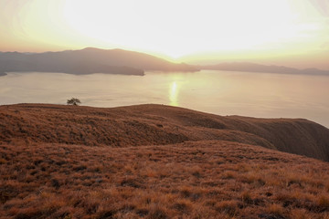 Beautiful sunset over Gili Lawa Island, Indonesia © travellingdede