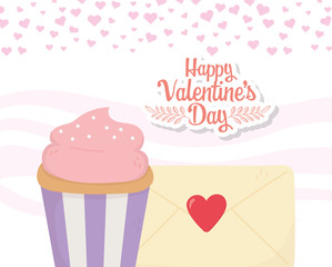 happy valentines day, message mail envelope cupcake