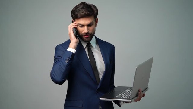 full hd video of young handsome stylish businessman - 4x slow motion