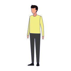 avatar man standing icon, colorful design