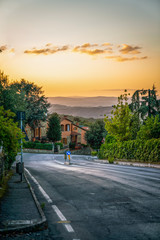 Road downhill in a small Italian town