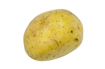Potato tuber close up isolated on a white background. Fresh vegetables. Item for packaging, scene creator