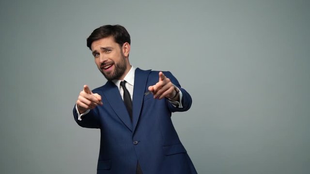 full hd video of young handsome stylish businessman - 4x slow motion
