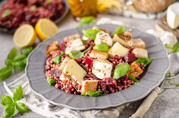 Grilled fish with salad