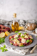Grilled fish with salad
