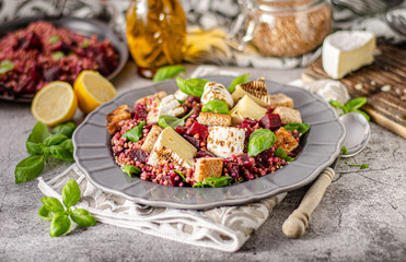 Grilled fish with salad