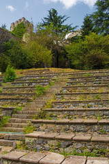 The grounds of the 15th century Rumeli Hisari fort in the Sariyer district of Istanbul, Turkey