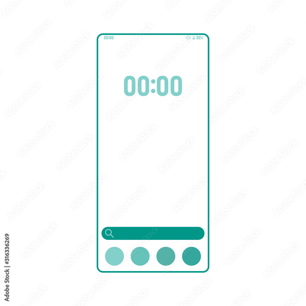 Fototapete Screenshot taking tool smartphone interface vector template. Mobile app page color design layout. Camera display capturing software screen. Flat UI for application. Focus finder phone display