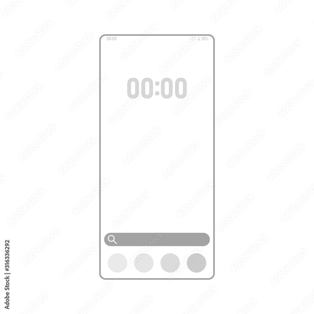 Fototapete Screenshot taking tool smartphone interface vector template. Mobile app page color design layout. Camera display capturing software screen. Flat UI for application. Focus finder phone display