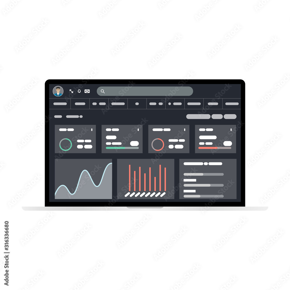 Poster web design. website template for laptop. elements for laptop and web applications. user interface ui