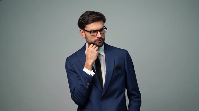 full hd video of young handsome stylish businessman - 4x slow motion