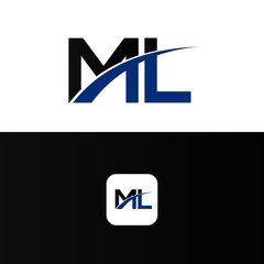 ML Logo Letter Design Template Element