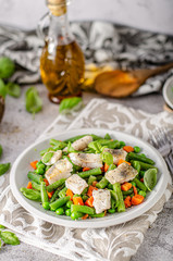 Fresh salad with roasted fish