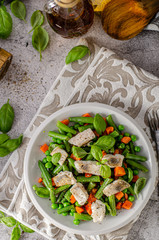 Fresh salad with roasted fish