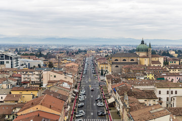 Italian city view, typical main street in North Italy - Image