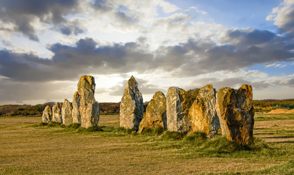 Camaret-sur-mer. Les alignements de Lagatjar &agrave; la pointe de Pen-Hir. Finist&egrave;re. Bretagne	