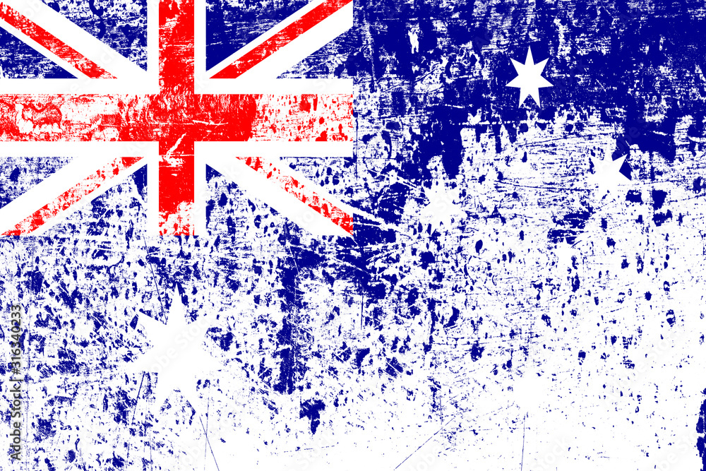 Poster australia flag with texture. template for design