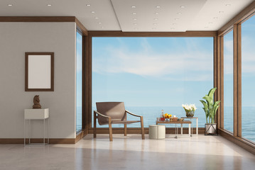 modern living room of a villa by the sea