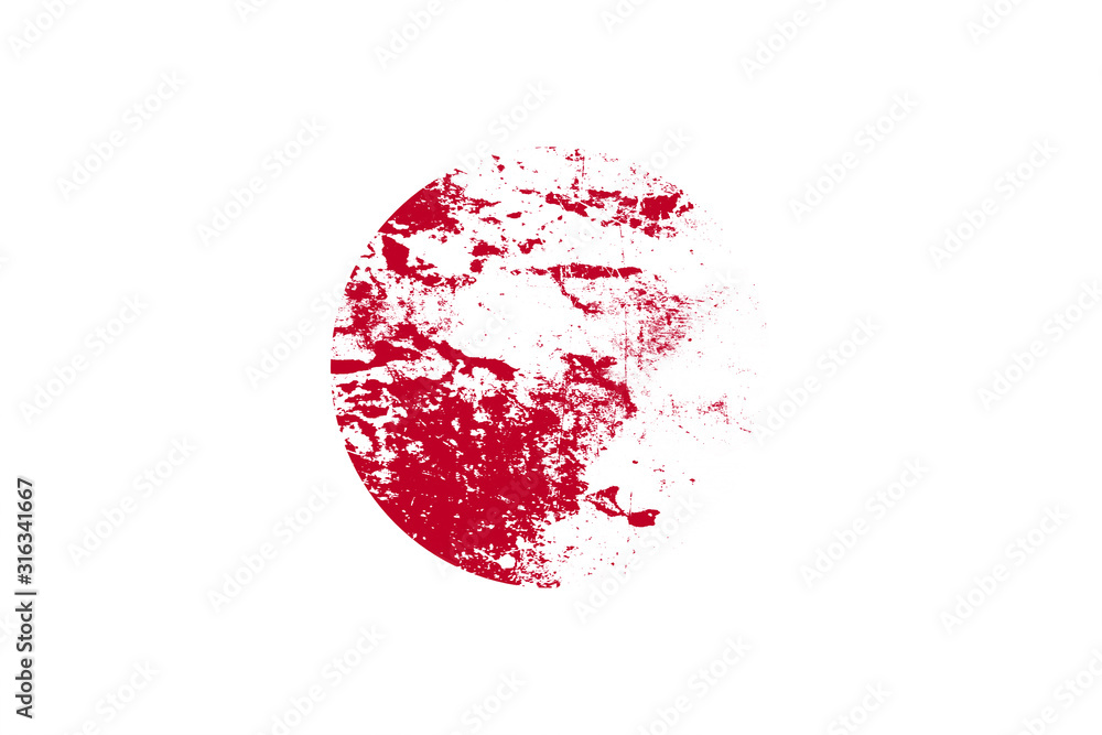 Poster flag of japan with texture. template for design