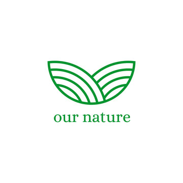 Abstract green hill logo design vector template