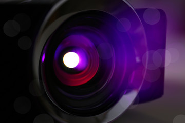 Closeup view of modern digital video projector