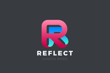 Letter R Logo design vector template Ribbon Font style Typography.