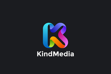 Letter K Logo design vector template Ribbon Font style Typography.