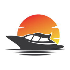 Fototapeta na wymiar Cruise Ship Ocean Logo Template vector icon design