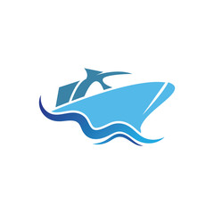 Cruise Ship Ocean Logo Template vector icon design