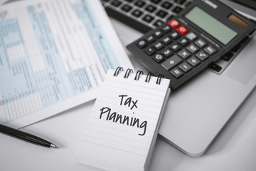 Tax Planning. Calculator and Income Tax Form