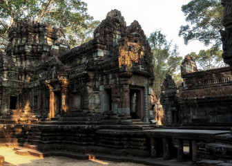 Naklejka premium Angkor complex tourist attraction Angkor Wat Archaeological Park in Siem Reap Cambodia