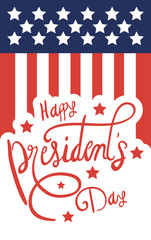 happy presidents day poster with usa flag