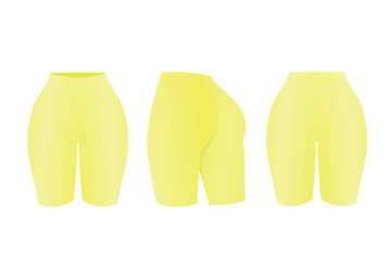 Yellow elastic shorts. vector illustration