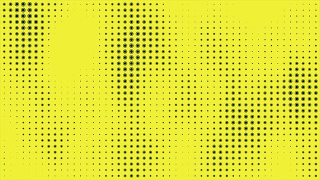 Halftone dots motion loop background, UHD Halftone comic dot animation. Wave pattern. Retro and Vintage Pattern animation.