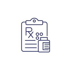 medical prescription, thin line icon