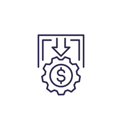 cost reduction or cutting line icon