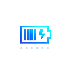 battery charging icon on white, vector