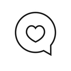 Heart in speech bubble icon vector